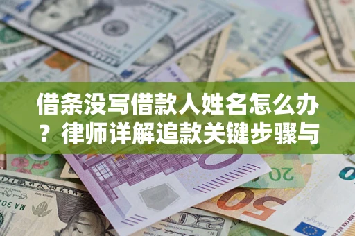 武汉借条没写借款人姓名怎么办？律师详解追款关键步骤与证据链构建